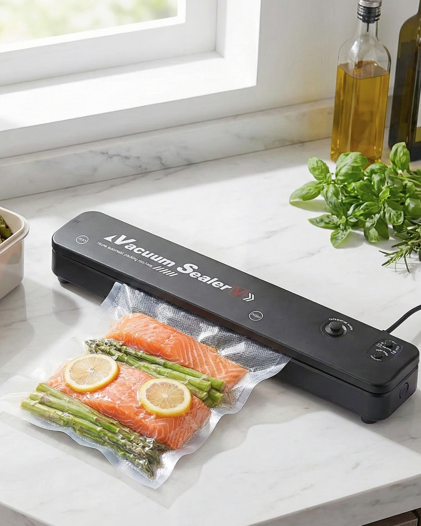 Automatic Vacuum Sealer Machine for Food Preservation - Compact Meal Prep Food Saver