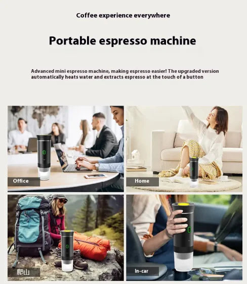 BrewGo Portable Capsule Coffee Maker - 15 Bar Electric Espresso Machine for Travel & Camping