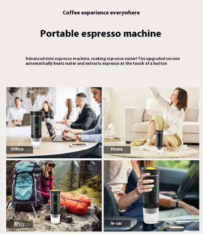 BrewGo Portable Capsule Coffee Maker - 15 Bar Electric Espresso Machine for Travel & Camping