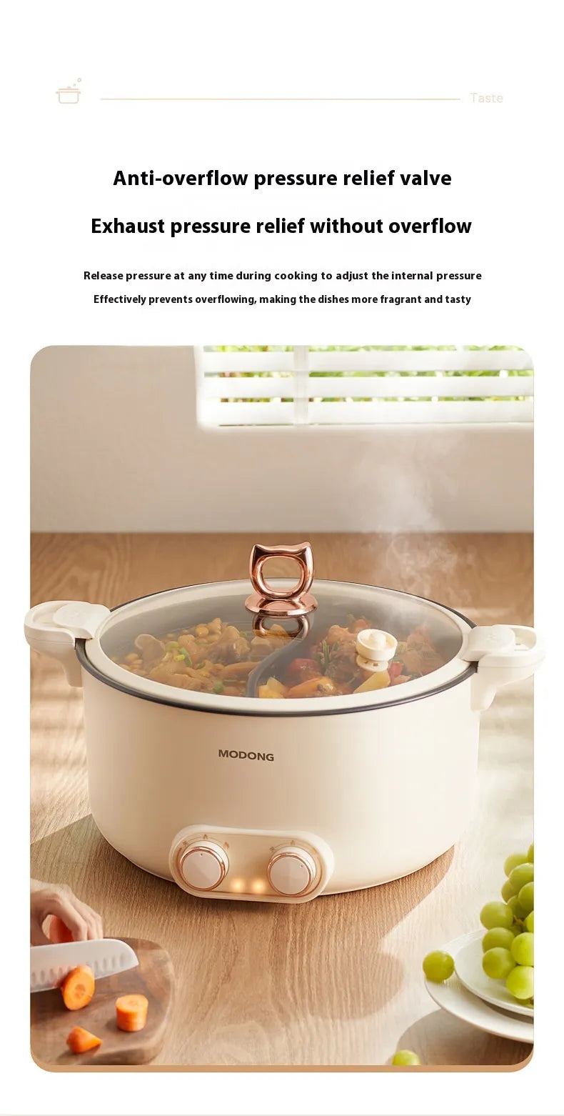 Modong Dual Broth Electric Hot Pot - 5L-8L Family Size - Authentic Chinese Sichuan Hot Pot