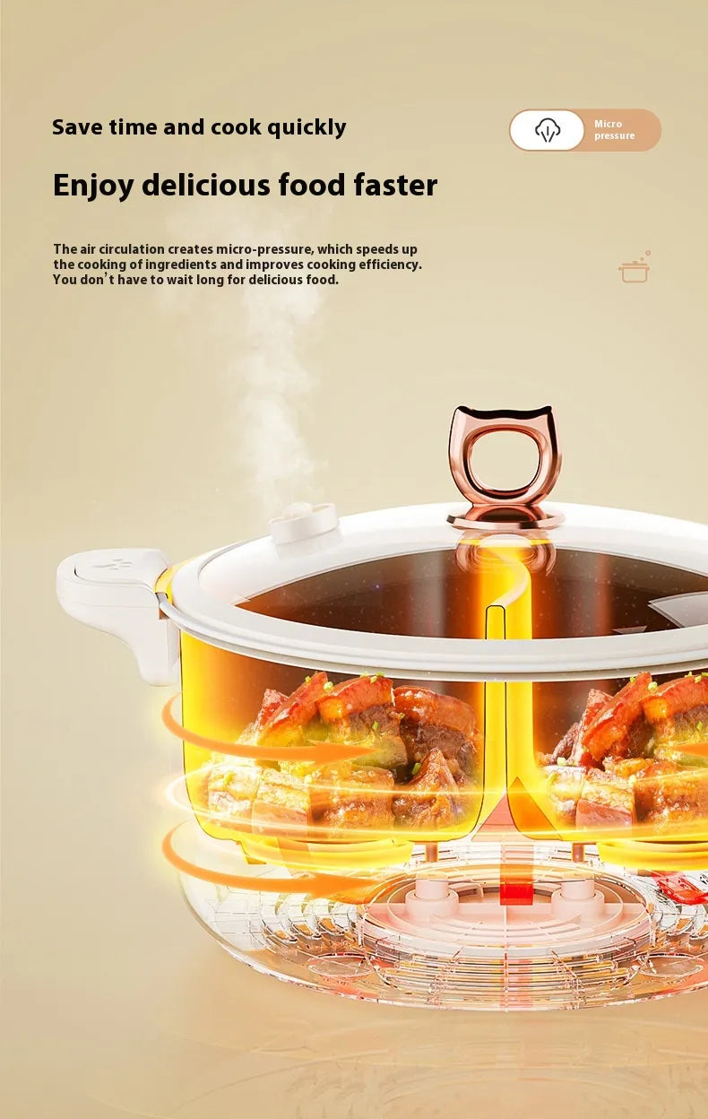 Modong Dual Broth Electric Hot Pot - 5L-8L Family Size - Authentic Chinese Sichuan Hot Pot