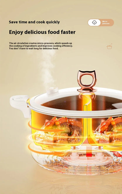 Modong Dual Broth Electric Hot Pot - 5L-8L Family Size - Authentic Chinese Sichuan Hot Pot