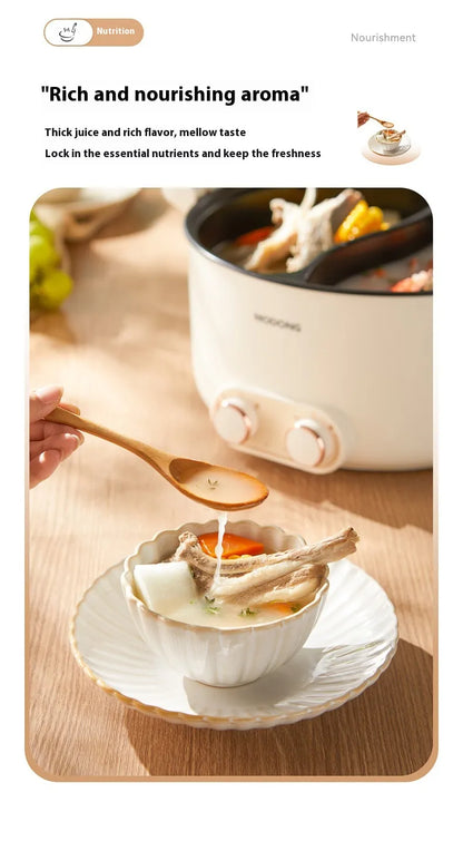 Modong Dual Broth Electric Hot Pot - 5L-8L Family Size - Authentic Chinese Sichuan Hot Pot